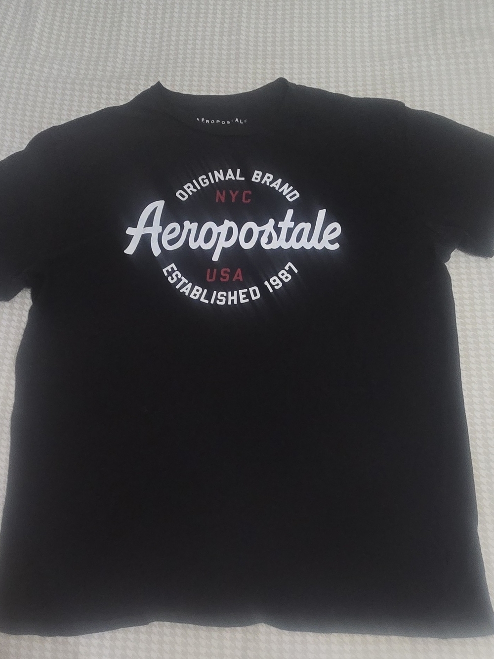 Aeropostale Kids Black Tee with White & Red Logo